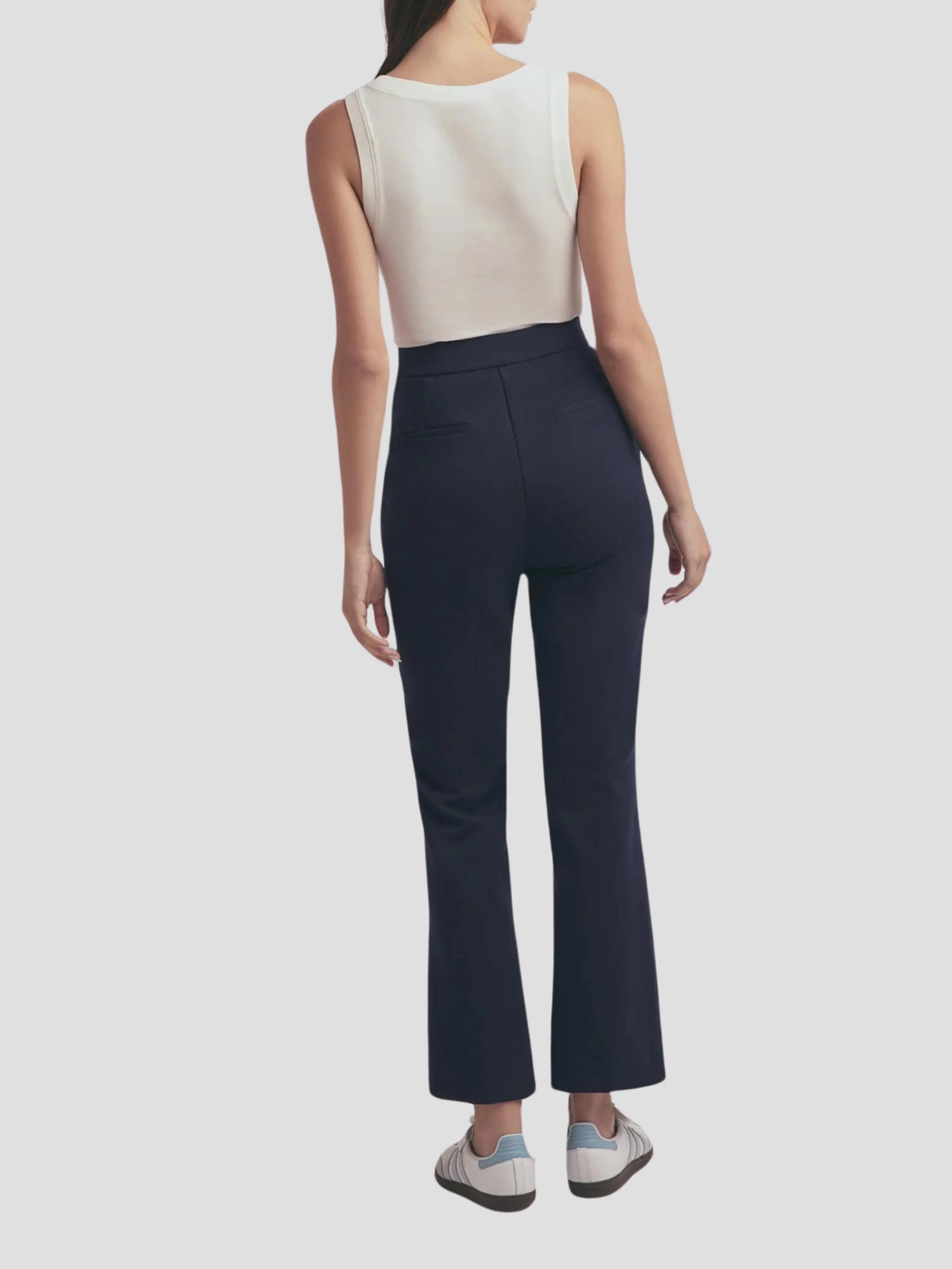 The Phoebe Crop Flare Pant in Navy