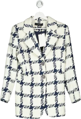 Uterque Blue Single Breasted Longline Blazer UK S