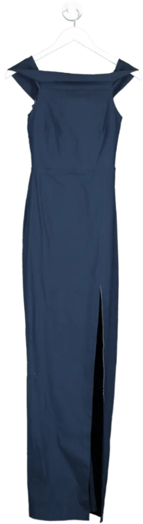 Vesper Delta Blue Off The Shoulder Maxi Dress UK 8