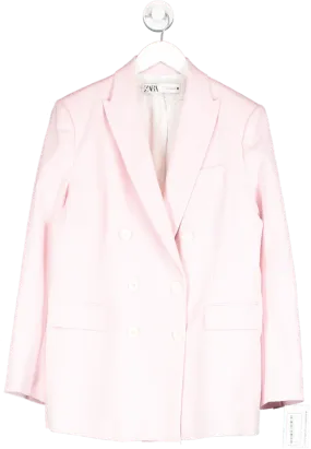 ZARA Pink Double Breasted Blazer UK M